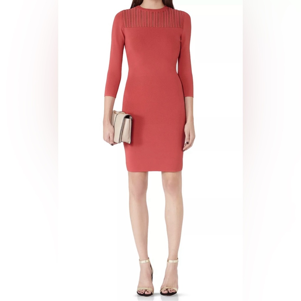 REISS, Kadriana Sheer Stripe Knitted Dress